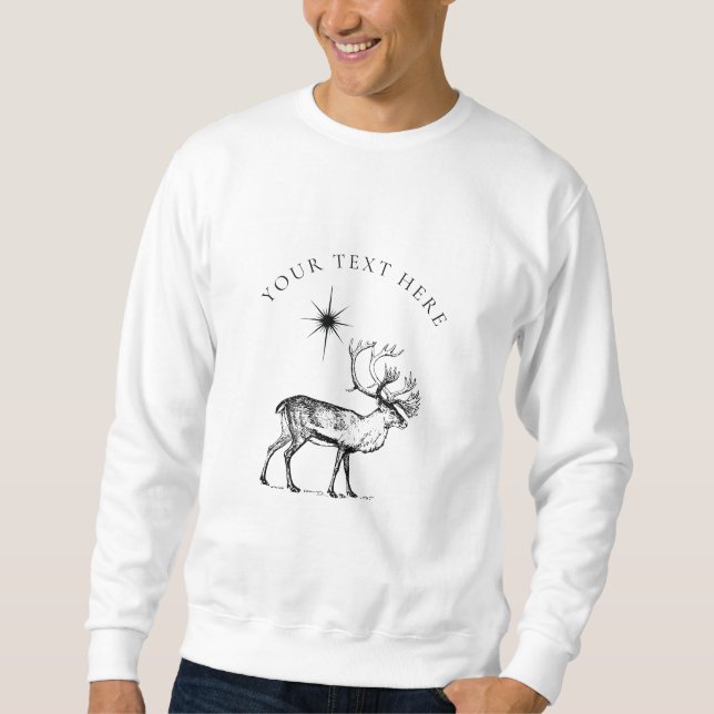 Moletom Natal vintage Deer & Star Personalizado (Frente)