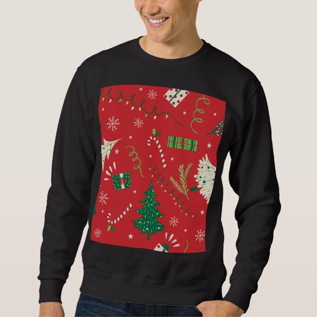 Moletom Natal vintage: design ornamental. (Frente)