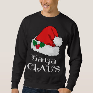 Moletom Natal Yaya Claus Matching Pajama Santa Hat X-m
