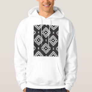 Moletom Navajo Geométrico: Tribal Branco Negro.
