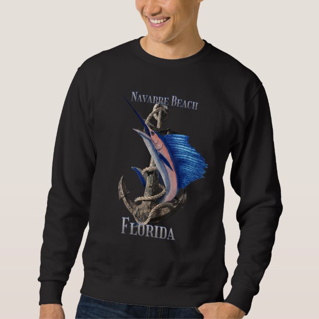 Moletom Navarre Beach Florida Espadarte Marlin Ocean Fishi (Frente)
