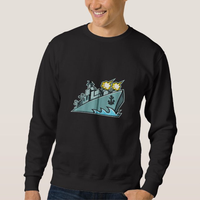 Moletom Navio de batalha Navio de transporte de guerra Zip (Frente)