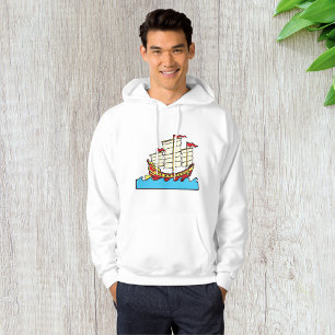 Moletom Navio Tradicional Vermelho da China em Ondas Azuis