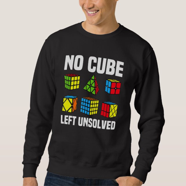 Moletom Nenhum Cubo Restou Sem Solução Cubo de Puzzle Comp (Frente)