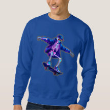 Neon 3D Esqueleto de Skate – Roupas de Rua Diverti