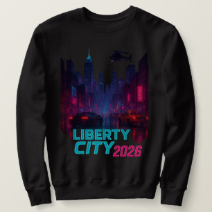 Moletom Neon Liberty 2026 Cidade Cyberpunk   Ruas Futurist