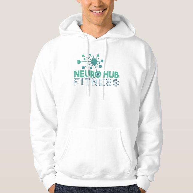 Moletom Neuro Hub Fitness Men's White Logo Hoodie (Frente)
