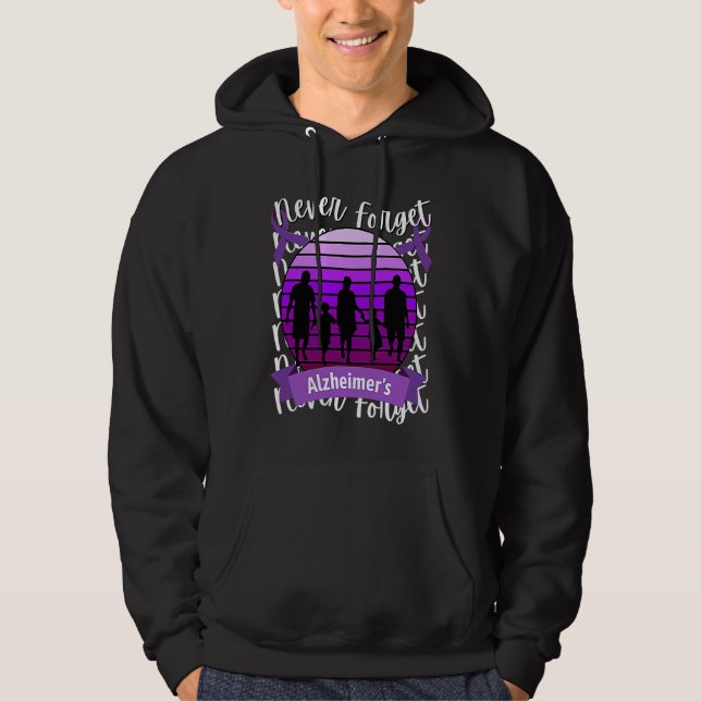Moletom Never Forget Alzheimer's Awareness Retro Purple Fa (Frente)