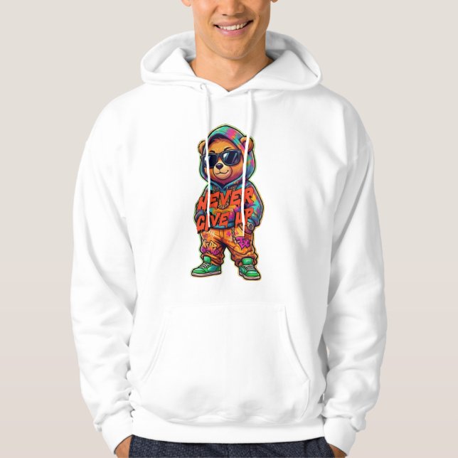 Moletom Never Give Up Cool Bear Design (Frente)