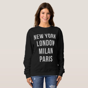 Moletom New York Londres Milão Paris