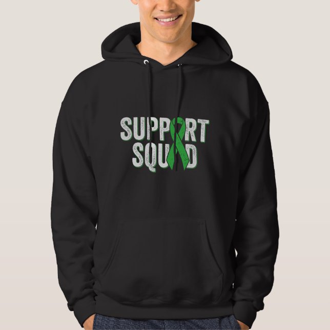 Moletom ney Disease Support Squad - Green Awareness Ribbon (Frente)