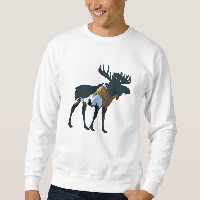 Moletom Night Forest Moose (Frente)