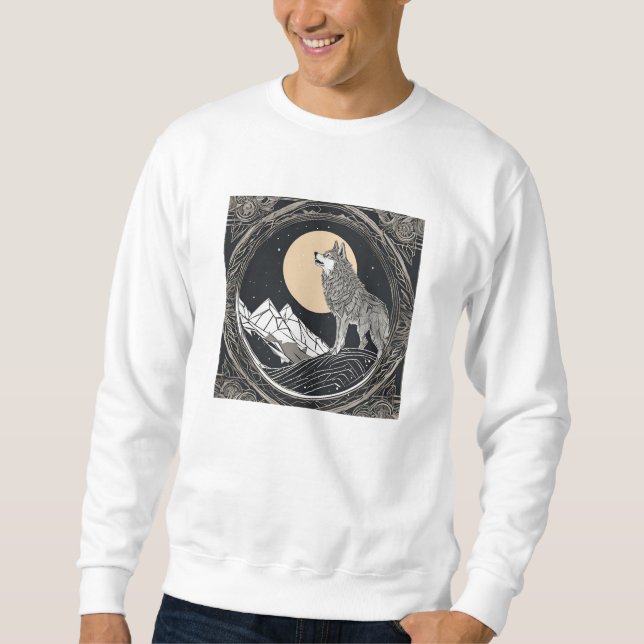 Moletom Night Wolf Howl - Moonlight & Forest Aestético (Frente)