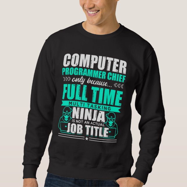 Moletom Ninja de multitarefa principal do programador de c (Frente)