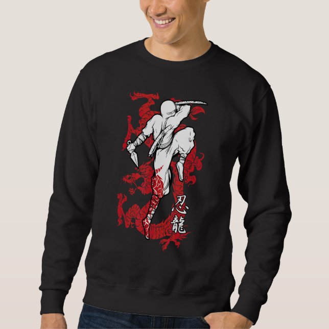 Moletom Ninja Dragon Culture Japonês Shinobi Warrior (Frente)
