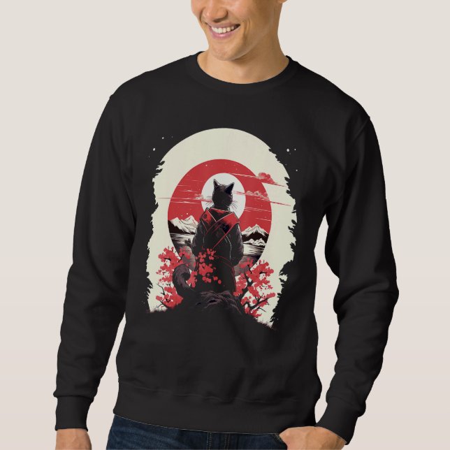 Moletom Ninja Ukiyo-e Style Samurai Cat (Frente)