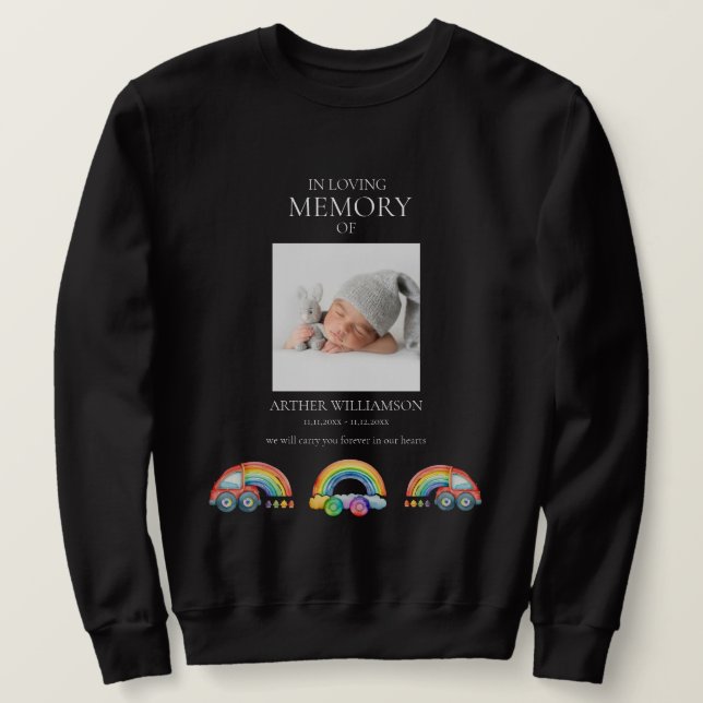 Moletom No Loving Memory Rainbow Baby Memorial Sweater (Frente do Design)