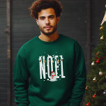 Moletom Noel Christmas Cote Snowman White Typografia<br><div class="desc">Este design de Natal apresenta "Noel" em letras brancas e altas,  com luzes de Natal,  e um bonitinho homem da neve.</div>