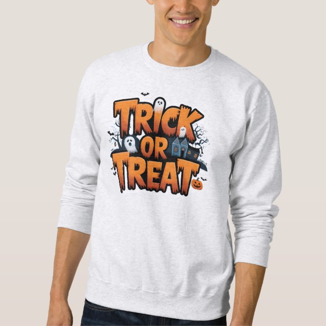 Moletom Noite de Halloween assombrada com fantasmas (Frente)
