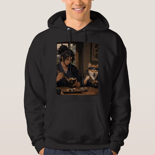 Moletom Noite de Macarrão do Samurai & Akita (Frente)