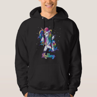 Moletom Nome ADLEY Personalizado do Rainbow Unicorn Dab Pe