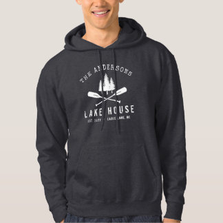 Moletom Nome da Família Rustic Lake House Boat Oars Trees