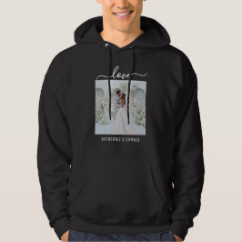 Moletom Nome de Casal Personalizado & Foto Romântica Preto