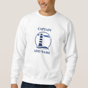 Moletom Nome do barco ou do capitão com farol náutico