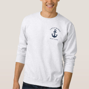 Moletom Nome do Capitão e Barco Náutico Elegante
