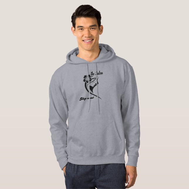 Moletom Nome do compro personalizado azul escuro de boas-v (Frente Completa)