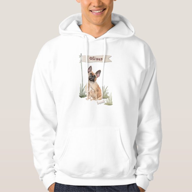 Moletom Nome Personalizado Bulldog Francês Cachorro Pet (Frente)