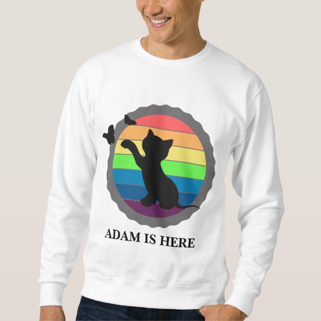 MOLETOM NOME PERSONALIZADO DO ESPORTE DE GATO (Frente)