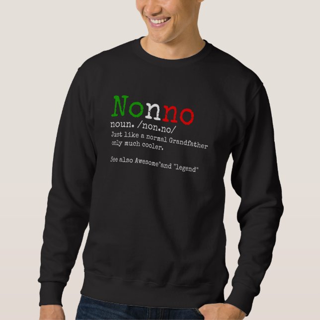 Moletom Nonno Italian Grandfather Definition Dad Fathers D (Frente)