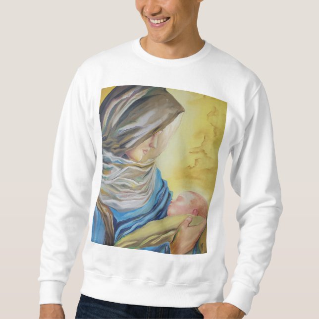 Moletom Nossa Senhora do Silêncio segurando Jesus bebê (Frente)