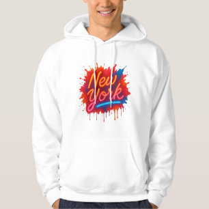 Moletom Nova Iorque Neon Street Art - Retro Hoodie Colorid