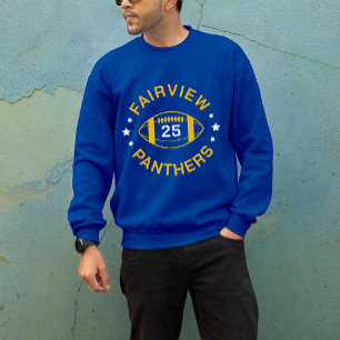 Moletom Número Jersey de jogador de futebol Dourado e azul