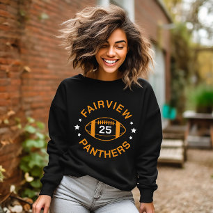 Moletom Número Jersey do jogador de futebol laranja e pret