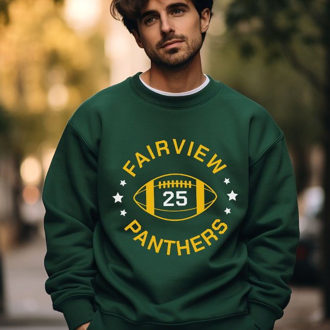 Moletom Número Jersey do jogador de futebol verde e Dourad (Criador carregado)