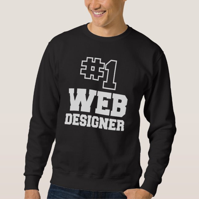 Moletom Número Um Designer Web Nº 1 Melhor Criador de Site (Frente)