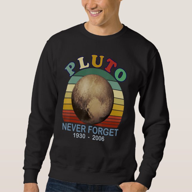 Moletom Nunca Esqueça Plutão Estilo Retrô Ciência Espacial (Frente)