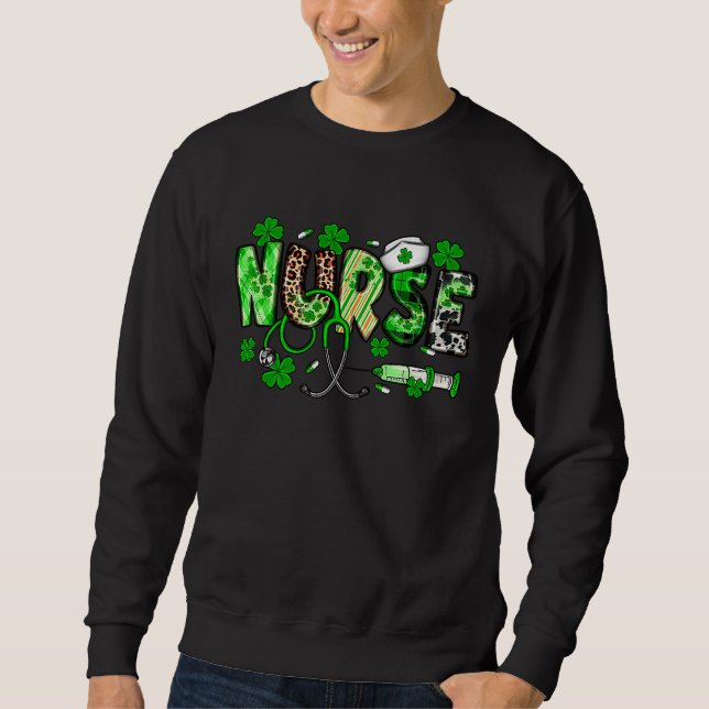Moletom Nurse St Patrick's Day Nurse Nurse Lucky (Frente)