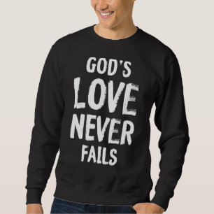 Moletom O amor de Deus nunca falha em preto e branco