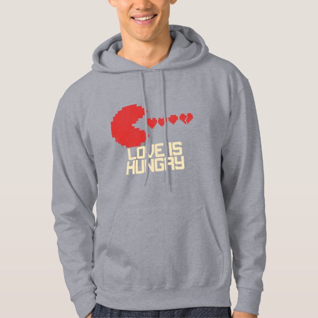 Moletom O Amor é Faminto – Corações Pixel Retro (Frente)