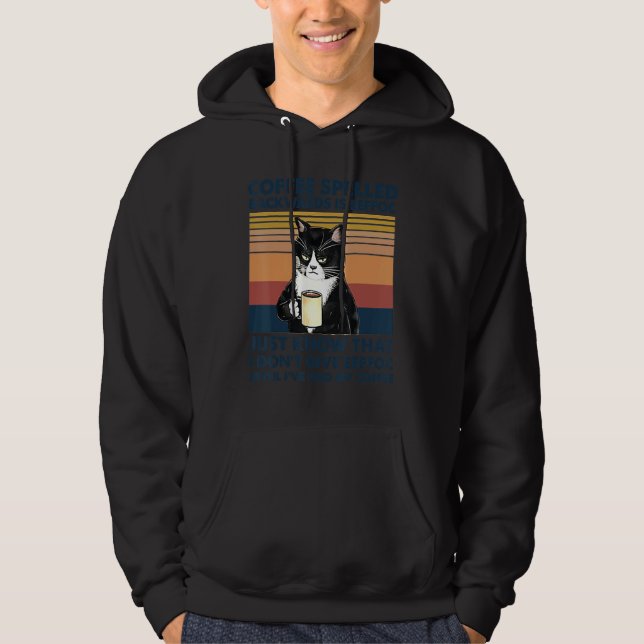 Moletom O Café Ortografado Para Trás É Eefa Cats Beber Cof (Frente)