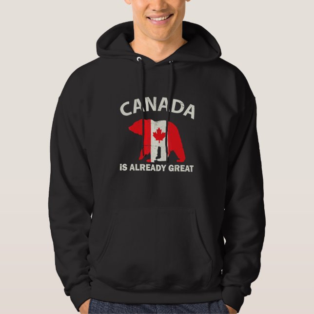 Moletom O canadense Flag Bear Canada já está Excelente Can (Frente)