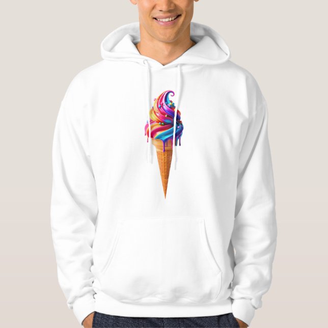 Moletom O clássico vibrante cone de sorvete da SlipperyJoe (Frente)