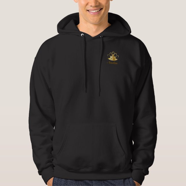 Moletom O doce preto dezesseis Hoody-Personaliza (Frente)