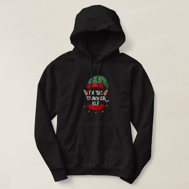 Moletom O Elf Pajama de Natal, sou o professor Elf de Nata (Frente do Design)