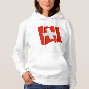 Moletom O Hoodie das mulheres suíças da bandeira