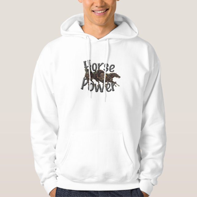 Moletom O Hoodie dos homens do poder de cavalo (Frente)